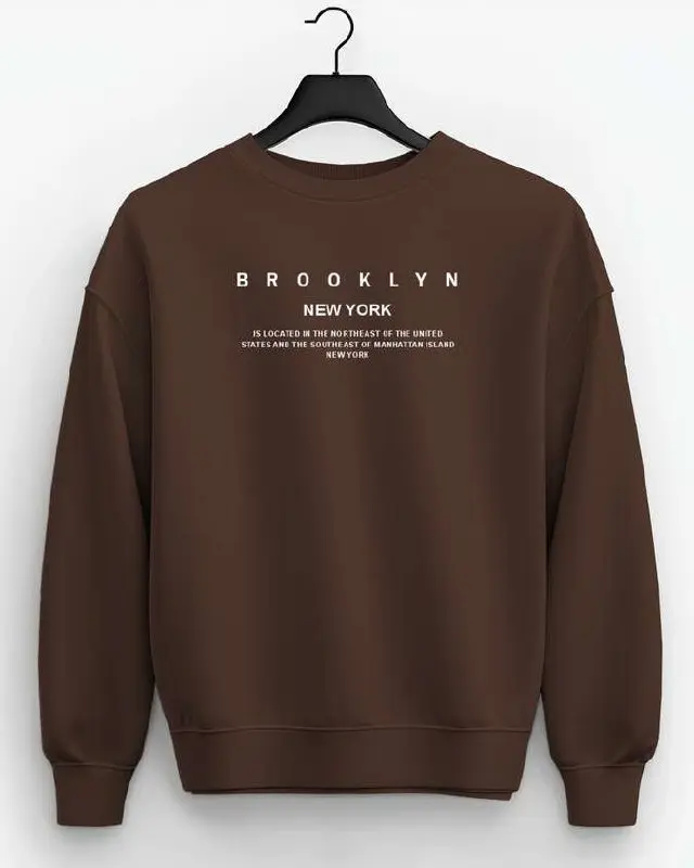 Men’s Brooklyn New York Printed Sweatshirt – Brown