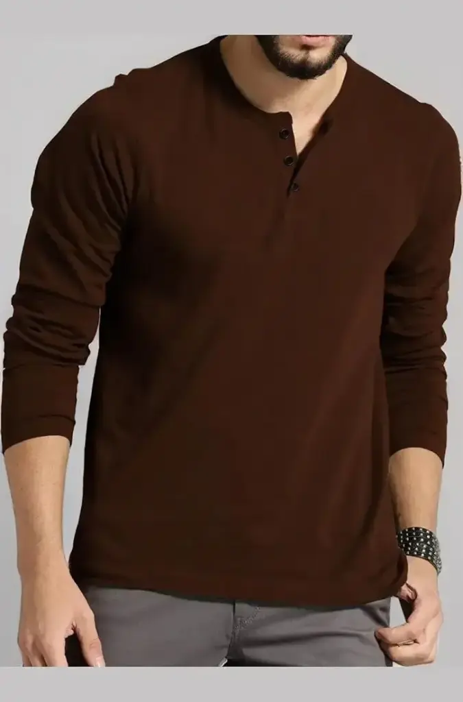 Long Sleeva Henley Shirt.